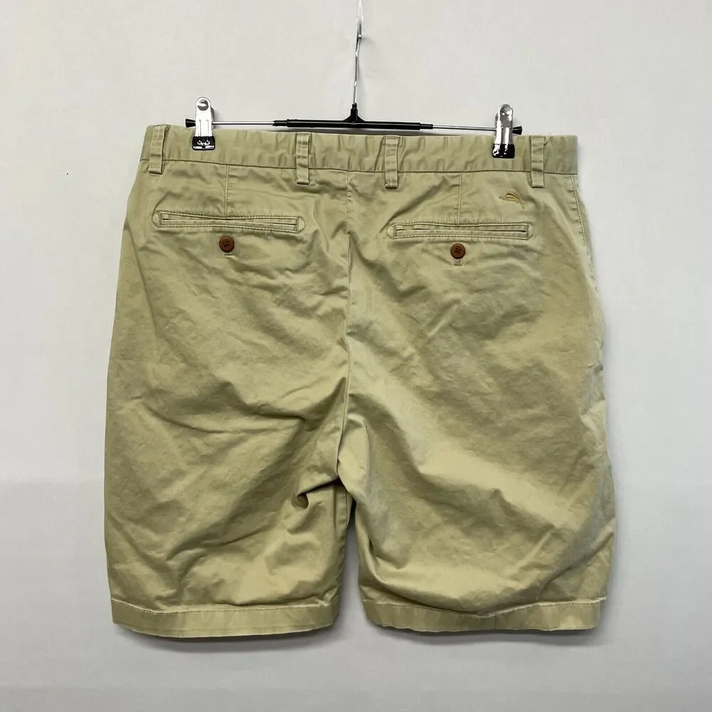 Tommy Bahama Men Flat Front Chino Shorts Size 36 Cotton Blend Beige M251 -3